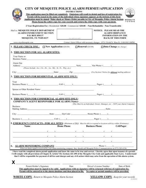city of mesquite permit application.